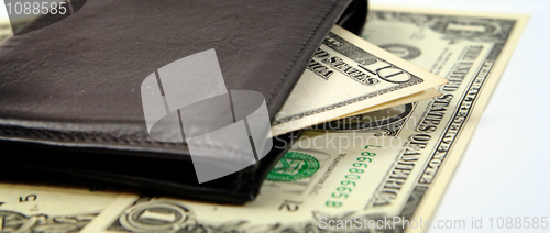 Image of Black leather wallet