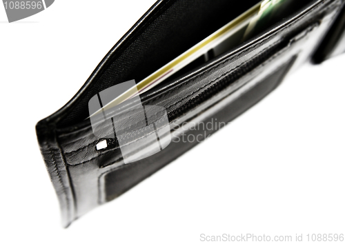 Image of Black leather wallet