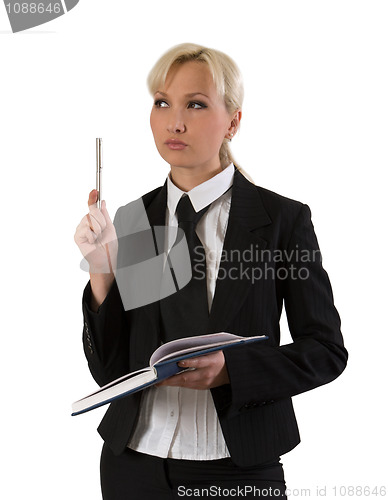 Image of Business woman thinking.