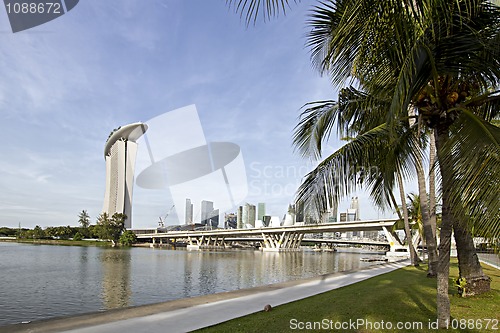 Image of Singapore City Skyline from the Park by the River