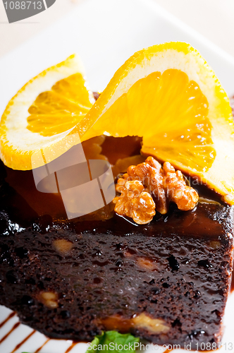 Image of chocolate and walnuts cake