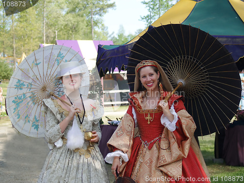 Image of Women with umbrellas