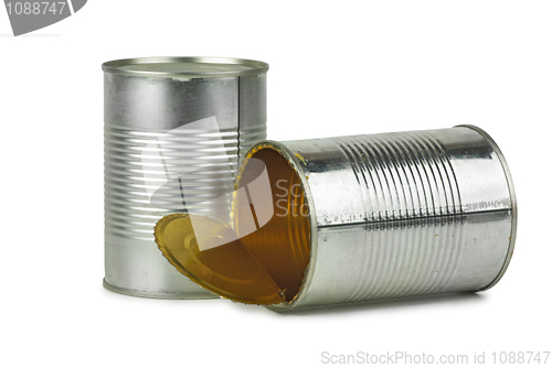 Image of Full and empty tin cans