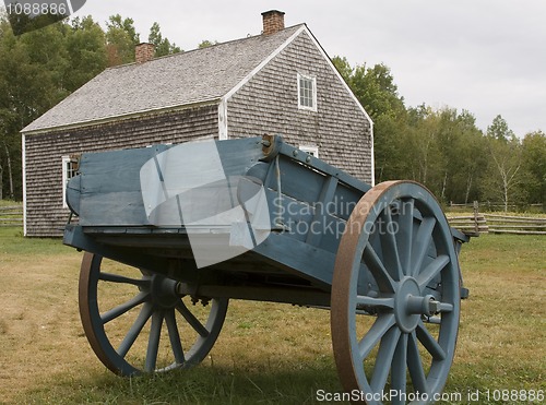 Image of Blue Wooden  Cart