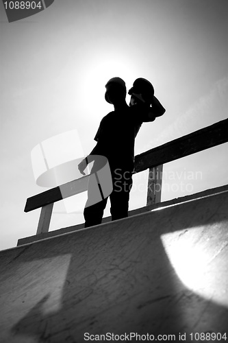 Image of Skateboarding Teen Silhouette