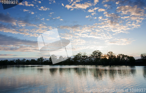 Image of sunset on the  murray river