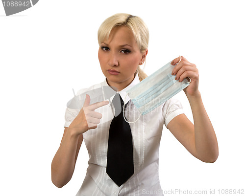 Image of Female with medical mask.