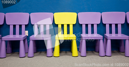 Image of Row of children's chairs