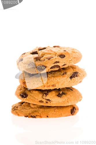 Image of Chocolate Chip Cookies isolated on the white