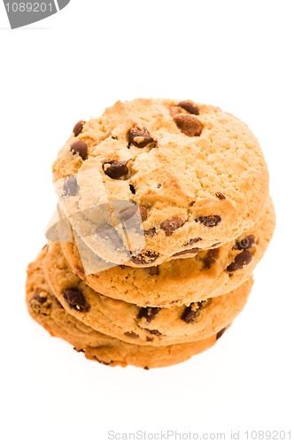 Image of Chocolate Chip Cookies isolated on the white