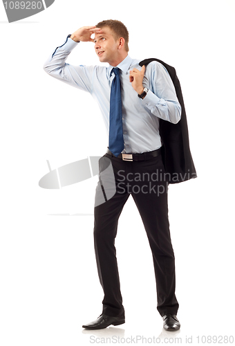 Image of business man looking forward