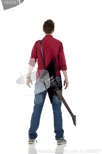 Image of back of musician