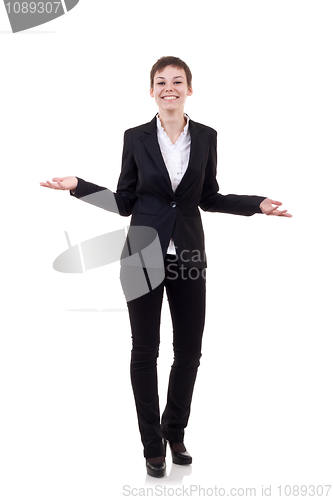 Image of business woman welcoming