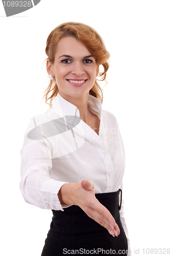 Image of woman ready to shake hands