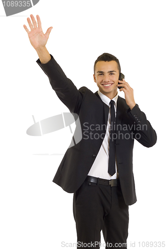 Image of Business man on mobile phone