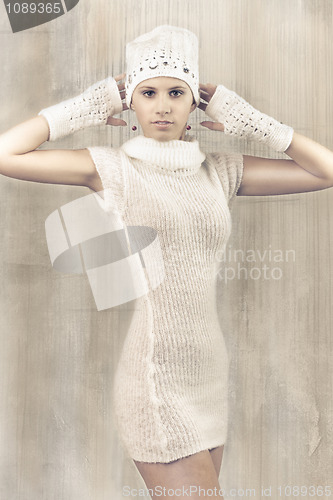 Image of attractive winter woolly girl