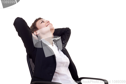 Image of business woman dreaming