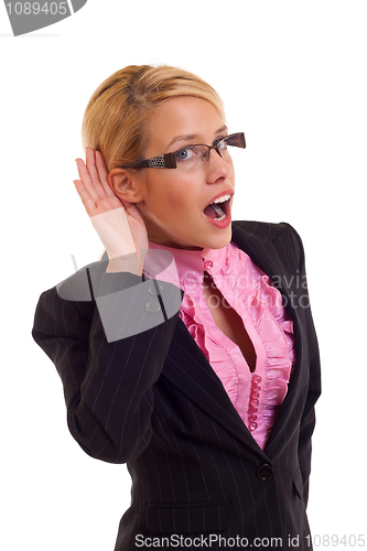 Image of Business woman listening