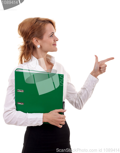 Image of business woman holding a folder