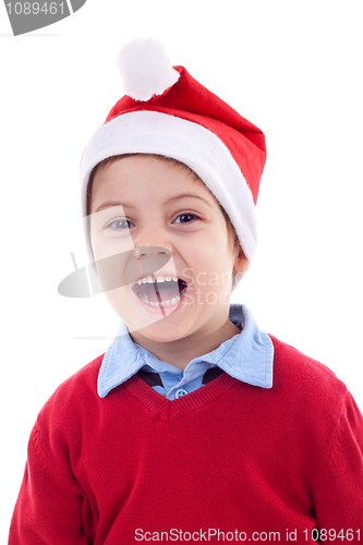 Image of boy as Santa Claus