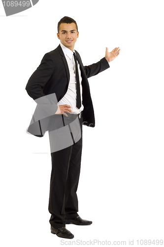 Image of Young business man presenting