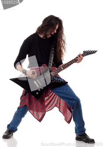 Image of screaming heavy metal guitarist