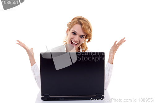 Image of woman surfing  on the internet 