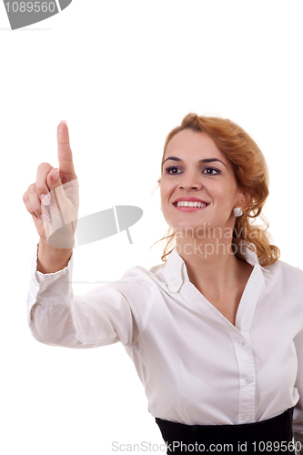 Image of woman touching virtual pad