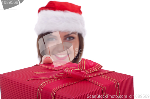 Image of giving a  big Christmas present 