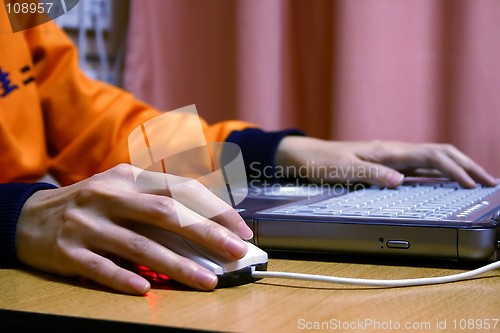 Image of Using computer