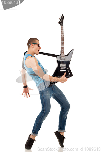 Image of Rock star with a guitar