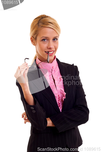 Image of Young business woman with glasses