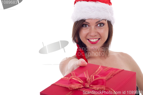 Image of woman in Christmas costume