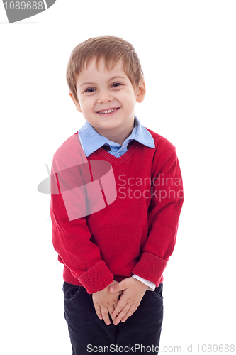 Image of Cute and shy little boy 