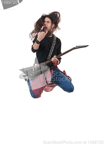 Image of heavy metal rocker jumps 