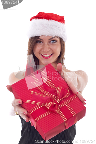 Image of  Girl gives gifts.