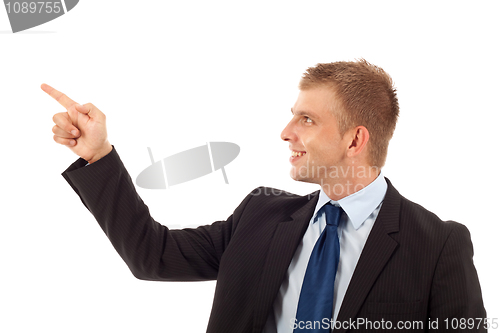 Image of man pointing on something