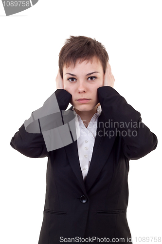 Image of Woman covering her ears