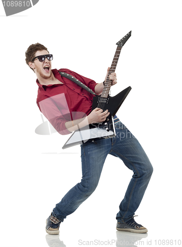 Image of Rock star with a guitar