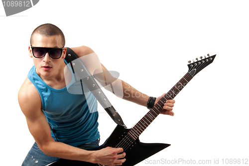Image of handsome guitarist