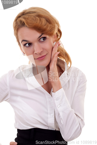 Image of curious business woman 