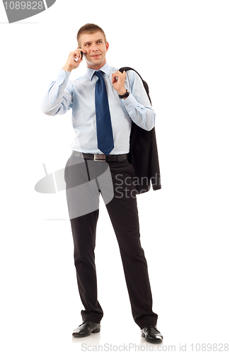 Image of business man with mobile phone