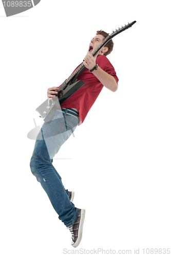 Image of Rock star with guitar