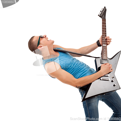 Image of  passionate guitarist