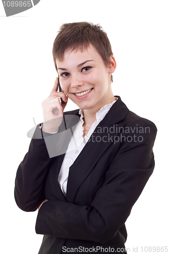Image of  woman speaking on the phone