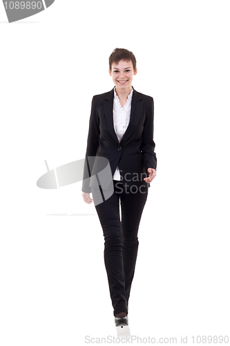 Image of business woman walking forward