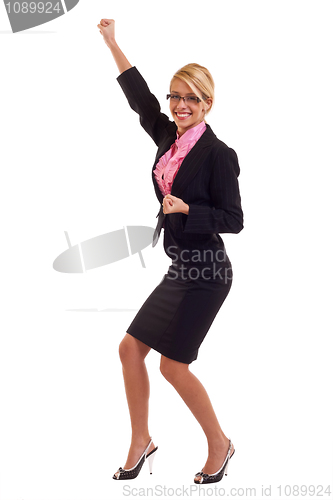 Image of business woman winning