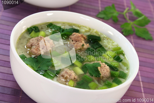 Image of Rice soup with meat balls