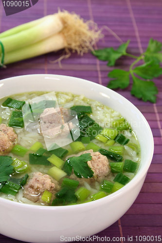 Image of Rice soup with meat balls