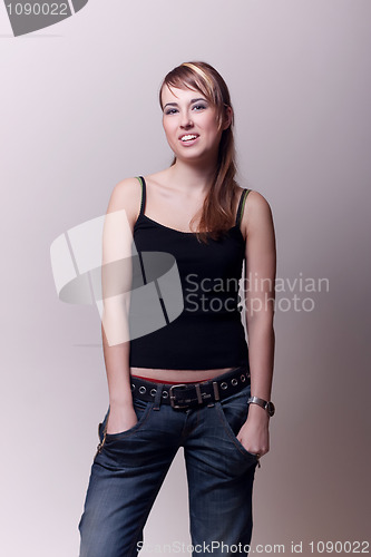 Image of emotive girl in black shirt